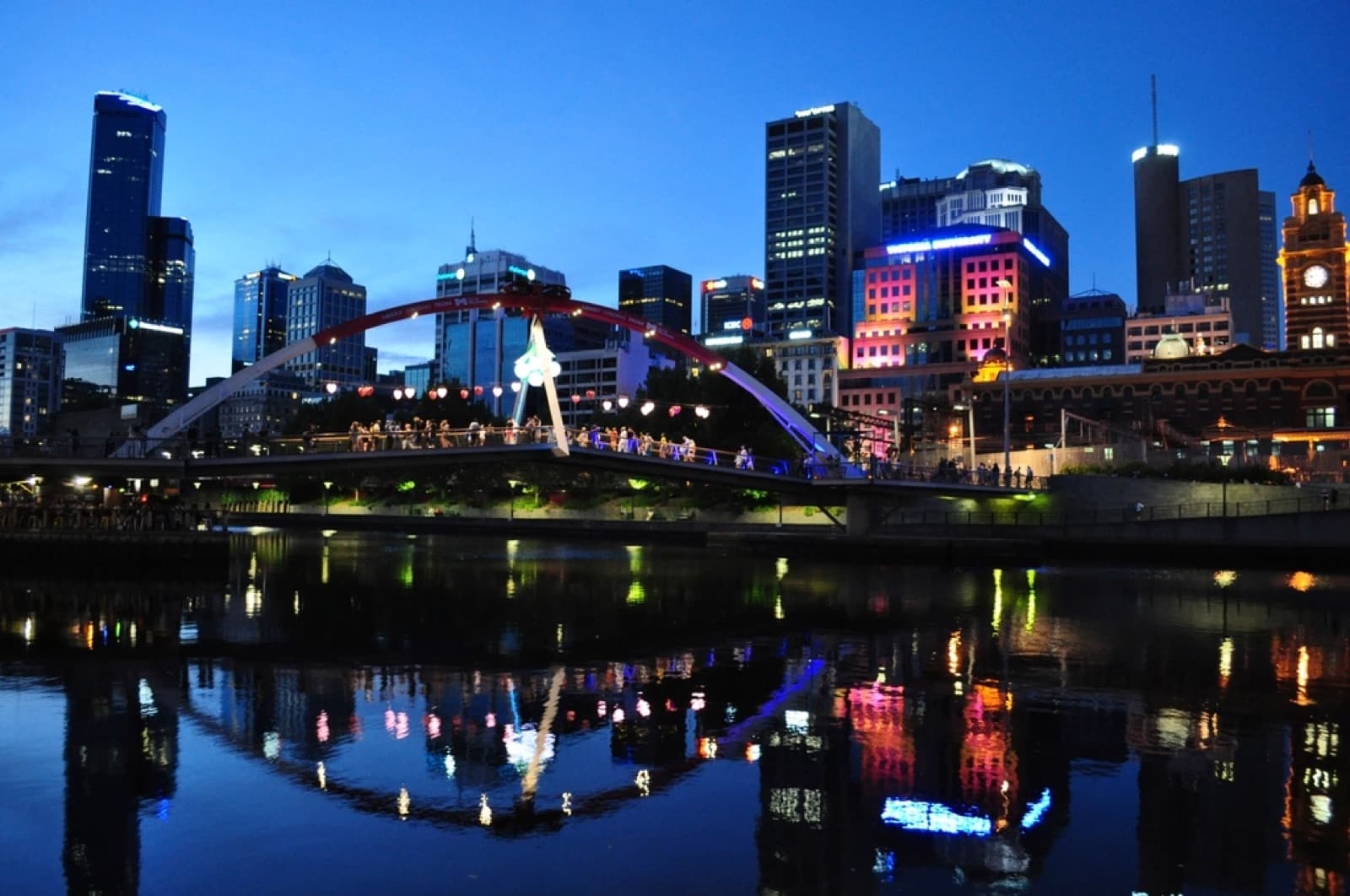 Melbourne skyline at night